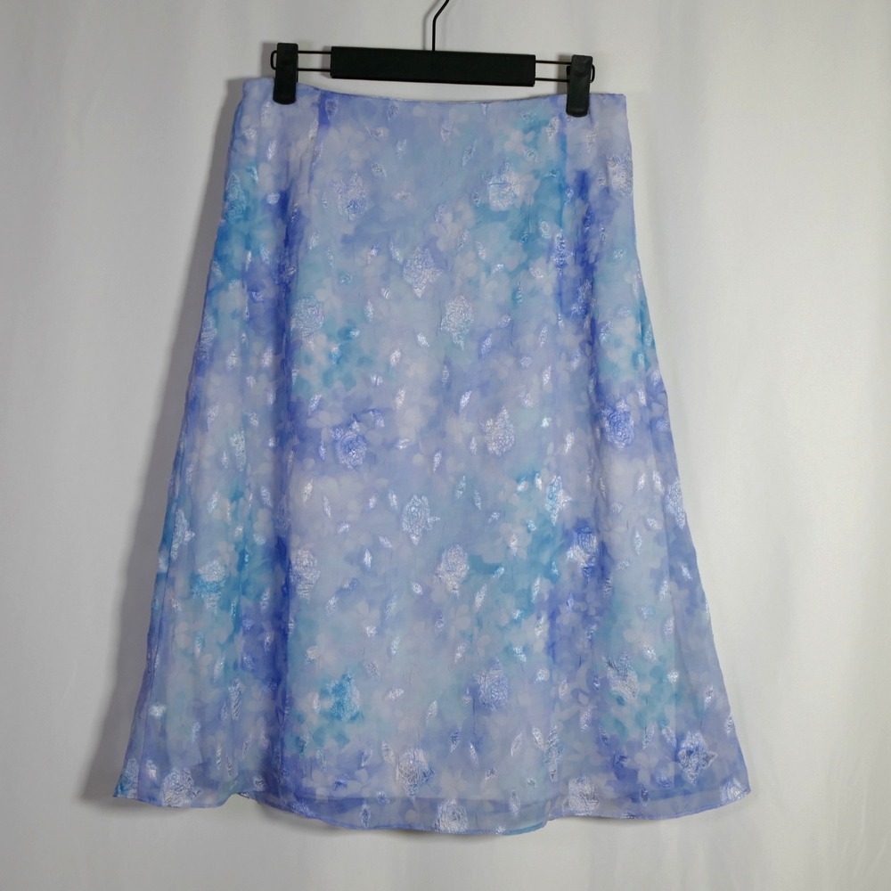 VTG Dressbarn Womens Y2K Fairy Floral Midi Skirt Size M Ethereal Romantic Dainty